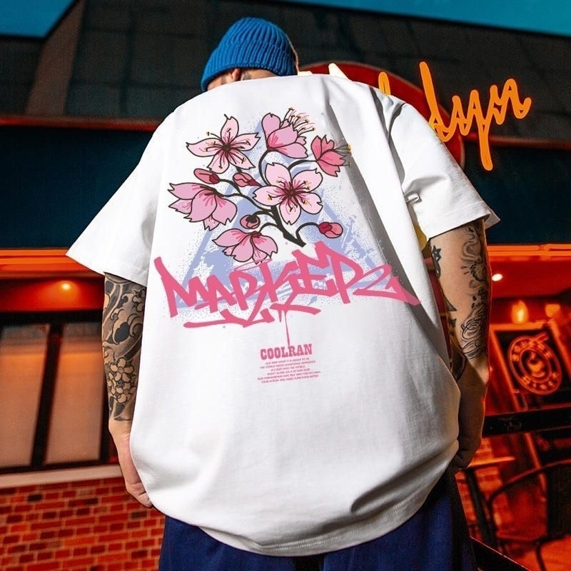 M-10XL เสื้อยืดคอกลม แขนสั้น แฟชั่นหน้าร้อน เสื้อสกรีนลาย ผ้าสเปนเด็กซ์ ผ้านิ่ม ใส่สบาย ลายสไตล์สตรีท พร้อมส่งในไทย