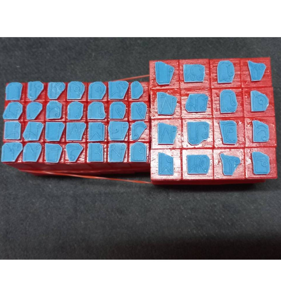 ตรายางก-ฮ/เส้นประ/ขนาด1บรรทัด(ผลิตจากยางพาราแท้)