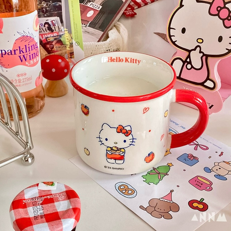 ❤️ แก้วน้ำ Hello Kitty คิตตี้ น่ารัก Mug cup แก้วกาแฟ Coffee ใส่เครื่องดื่ม จัดโต๊ะอาหาร ถ่ายรูป ของขวัญ 70093