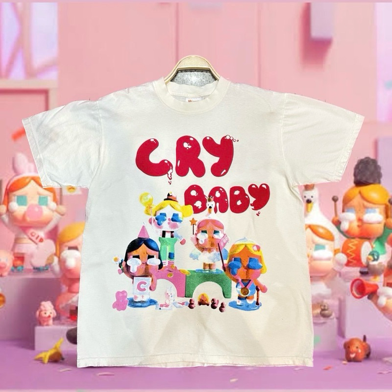 (พร้อมส่ง) Cry Baby Vintage T-shirt✨ เสื้อยืดผ้าฟอกสกรีนลายครายเบบี้