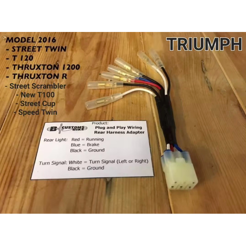 Plug&Play Rear harness Triumph water-cool/ปลั๊กท้ายสำหรับรถไทรอัมส์ไม่ต้องตัดต่อสายไฟ