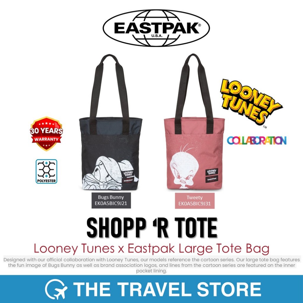 EASTPAK x Looney Tunes Shopp 'R Tote / Large Tote Bag (EK0A5BIC9J) กระเป๋าสะพายไหล่ พาดหัวไหล่