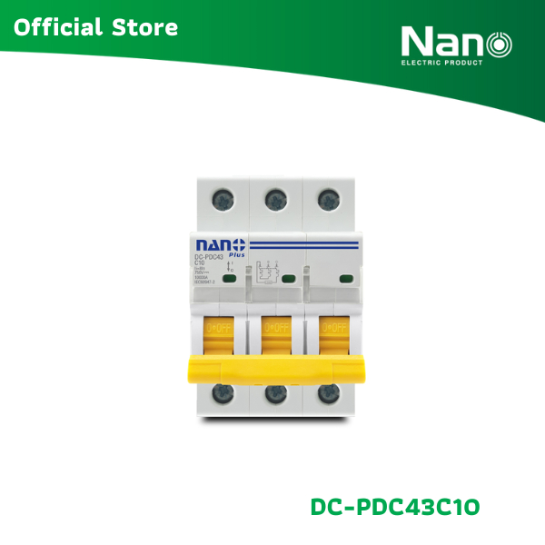 NANO เซอร์กิตเบรกเกอร์ NANO PLUS 10kA DC 3P 750V (1 ชิ้น/กล่อง) รุ่น DC-PDC43