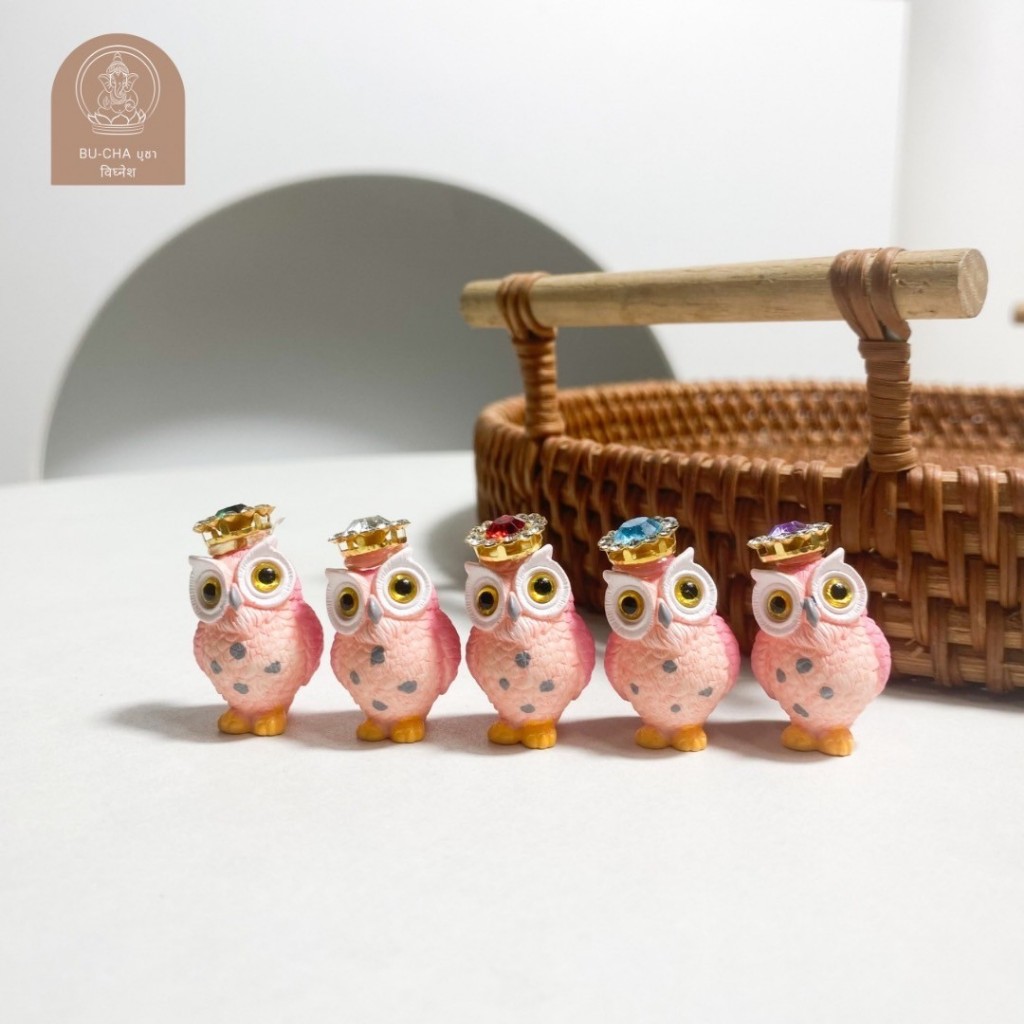 BC02-4 นกฮูกบริวารพระแม่ลักษมีสีชมพู ( ราคาต่อ1ตัว ) R11-4