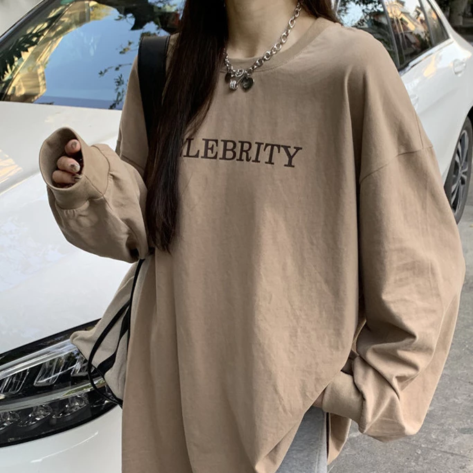 aililai1688เสื้อยืดแขนยาว ลายอักษร สวยๆ น่ารัก มีไซส์ให้เลือก M-XXL ผ้ายืด ใส่สบายระบายไม่ยับจ้า