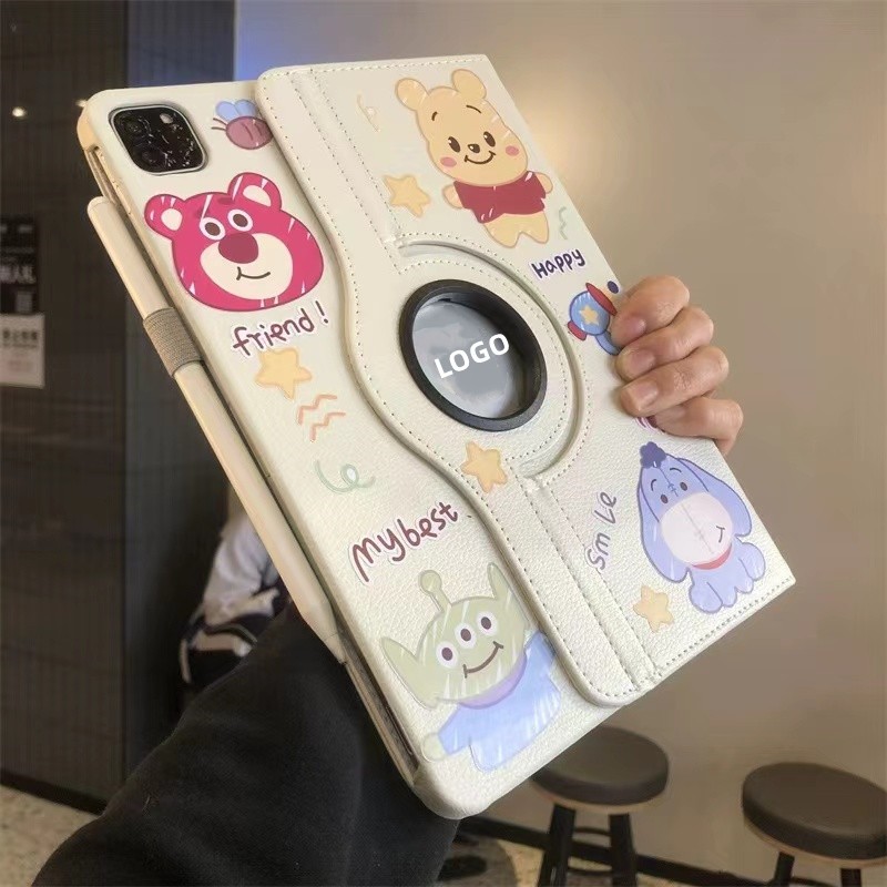 ⭐24 ชั่วโมงส่ง⭐Pooh การ์ตูน lotso เคส for iPad 2025 11 Gen10 10.9 2022 Gen9 เคสไอแพด pro 2024 Air5 6 7 Case การหมุน 360