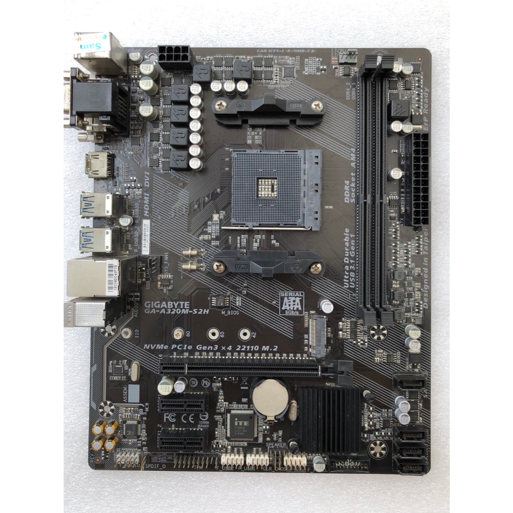 MAINBOARD (เมนบอร์ด) AM4 GIGABYTE GA-A320M-S2H มือสอง