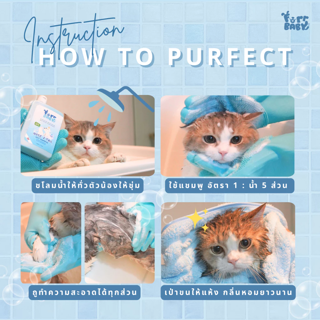 [สินค้าขายดี] FurrBaby Nose2Tail Pet Shampoo แชมพูหมาแมว สูตรอ่อนโยน กลิ่นหอมติดทน ลดขนร่วง (สูตรผิวแพ้ง่ายใช้ได้) thumbnail 6