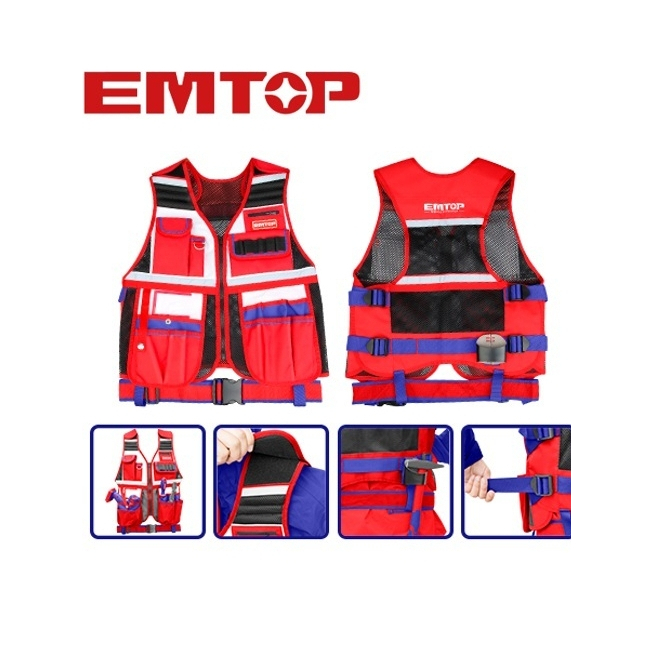 EMTOP เสื้อกั๊ก เสื้อใส่เครื่องมือช่าง รุ่น ETVT1701 (Tool Vest) เสื้อเครื่องมือ เสื้อช่าง นิยมสูง