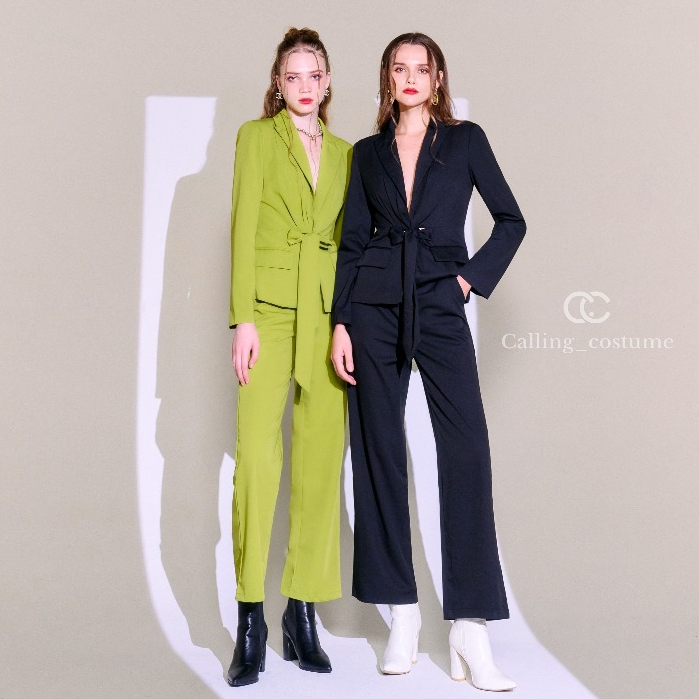 CALLING_COSTUME เซ็ต2ชิ้น เสื้อ+กางเกง ใส่งานทางการ ประชุม ลุค CEO สาวมาก ชอบสีไหนจัดไปค่า (CL832)🍋🖤