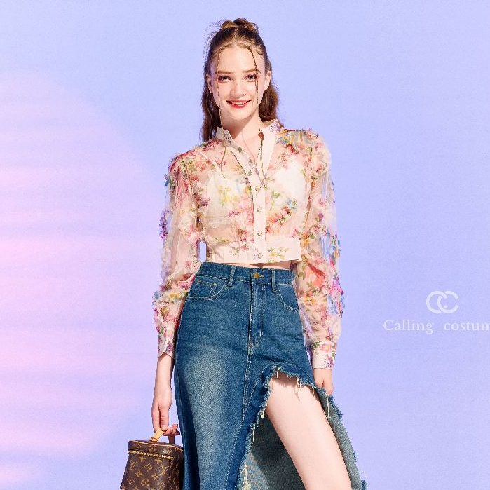 CALLING_COSTUME Shirt 2 pieces (CL838)  Skirt jeans(CL839)