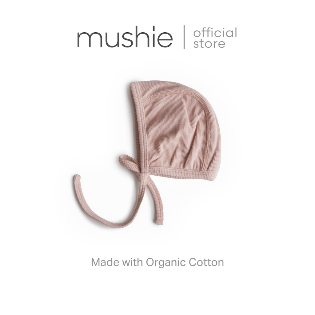 Mushie Ribbed Baby Bonnet หมวกเด็กอ่อน ทรงบอนเน็ต