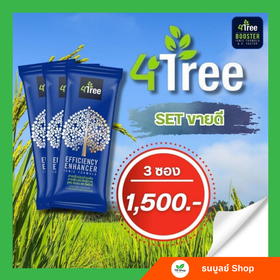 4Tree​ โฟร์​ทรี​ 3 ซอง อาหารเสริมพืช​ เร่งราก​ โตเร็ว​ ลดปุ๋ย เพิ่มผลผลิต ปรับปรุง​ดิน ของแท้ ส่งฟรี