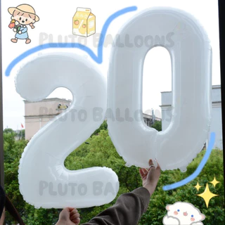 🎈ลูกโป่งตัวเลข🎈 ลูกโป่งวันเกิดตัวเลขขนาดใหญ่ สีขาว