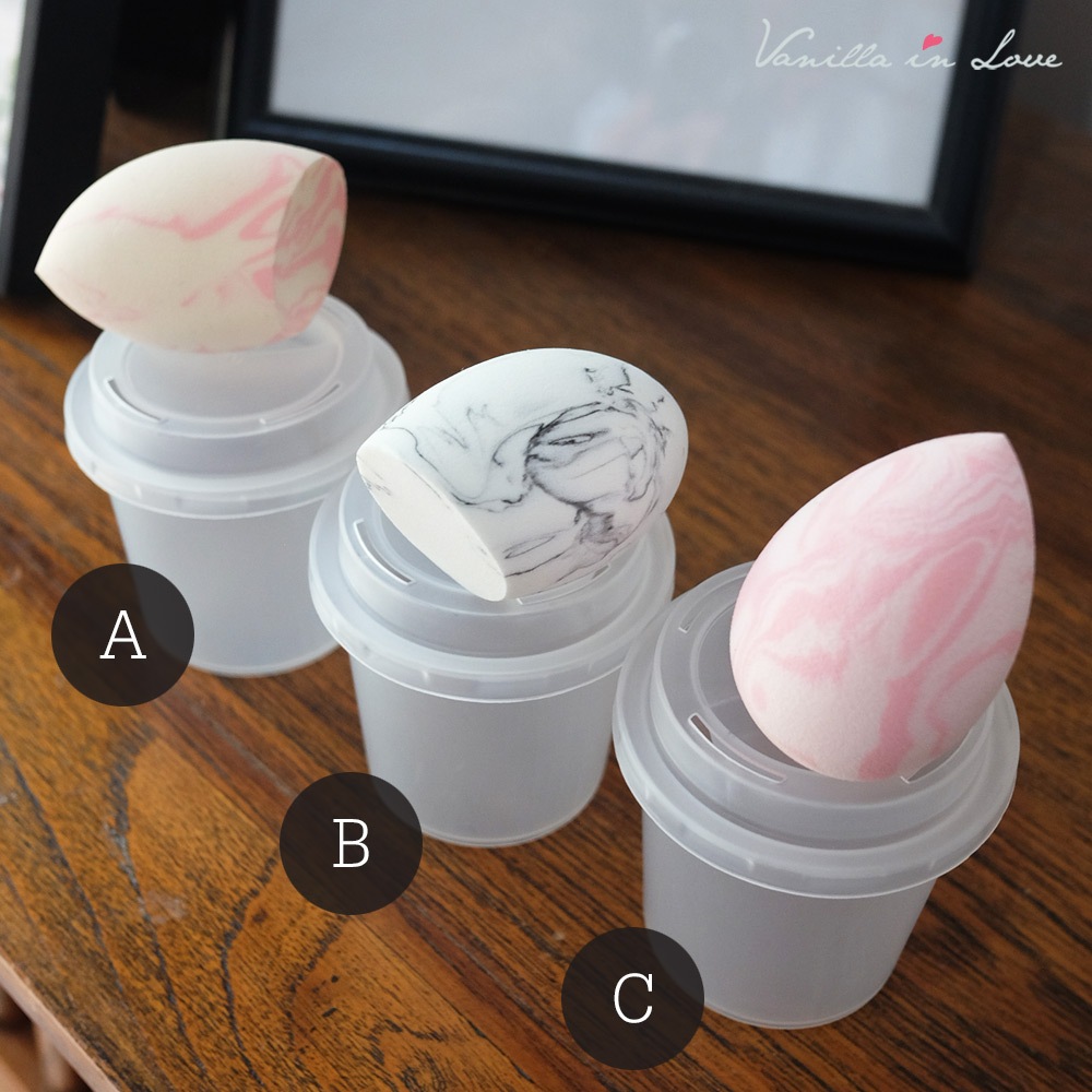 SG06 ฟองน้ำไข่ แต่งหน้า Egg makeup sponge สีพาสเทล ลายหินอ่อน พร้อมกล่อง
