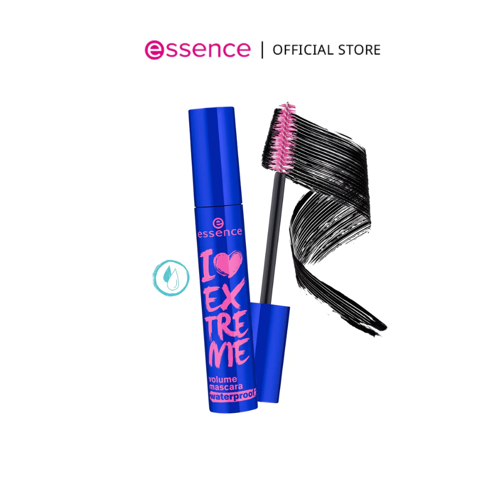 essence I love extreme volume waterproof mascara มาสคาร่าสีดำสนิทหัวแปรงใหญ่ไซส์พิเศษ
