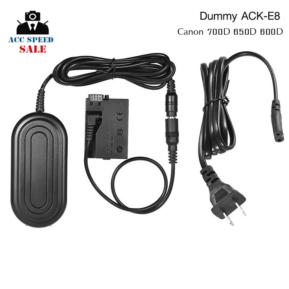 Dummy Battery ACK-E8 AC Adapter Battery LP-E8 for Canon 700D 650D 600D