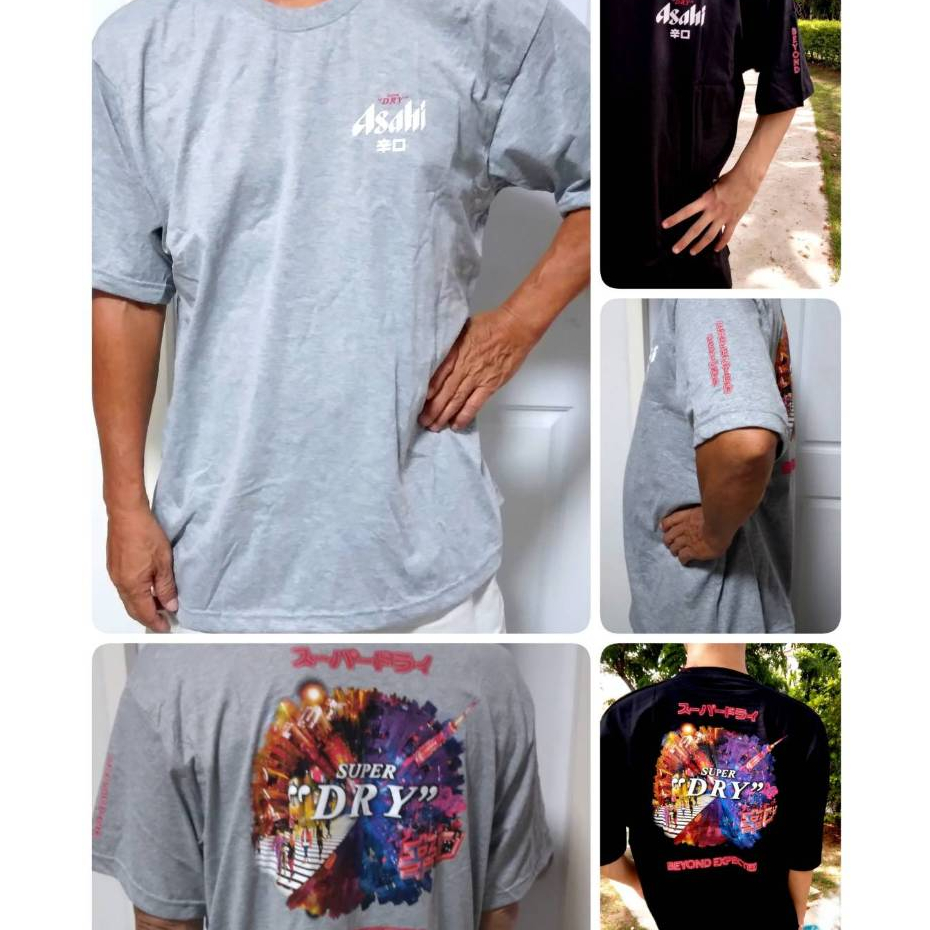 เสื้อยืดคอกลมสีดำอาซาฮีผ้าเนื้อดีมากขนาด M,L,XLงานแท้ลายสีสด สวมใสสบาย