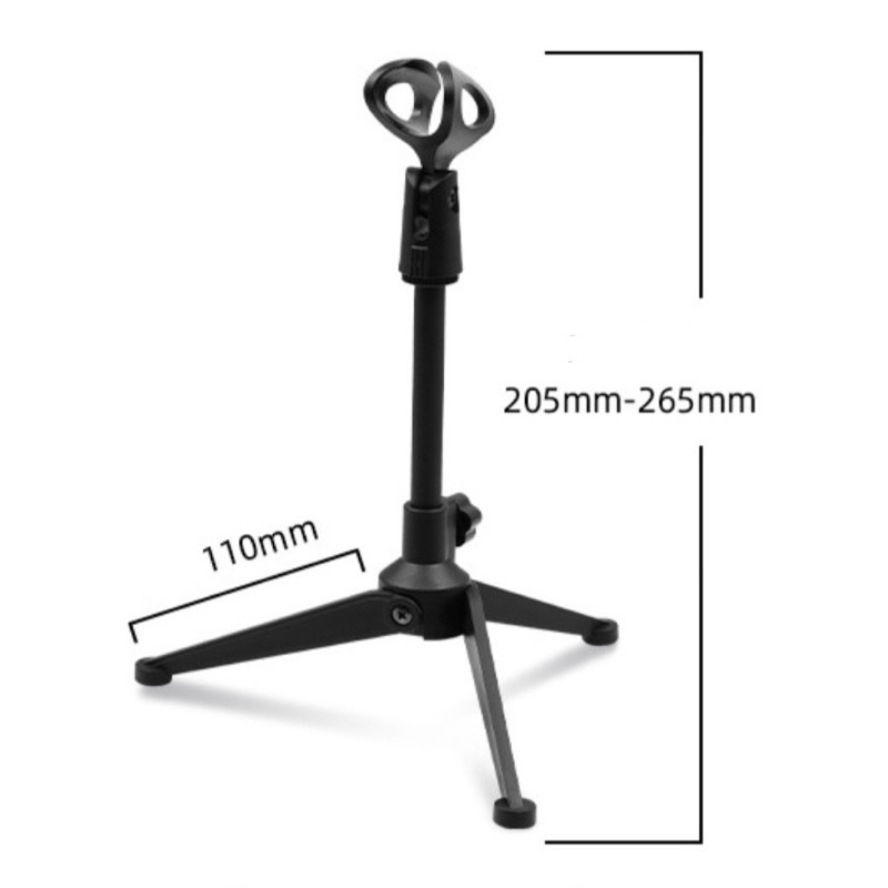 ขาตั้งไมโครโฟนสามขาแบบพับได้ MIC แท่นวางบนโต๊ะไมโครโฟนแบบหนีบ