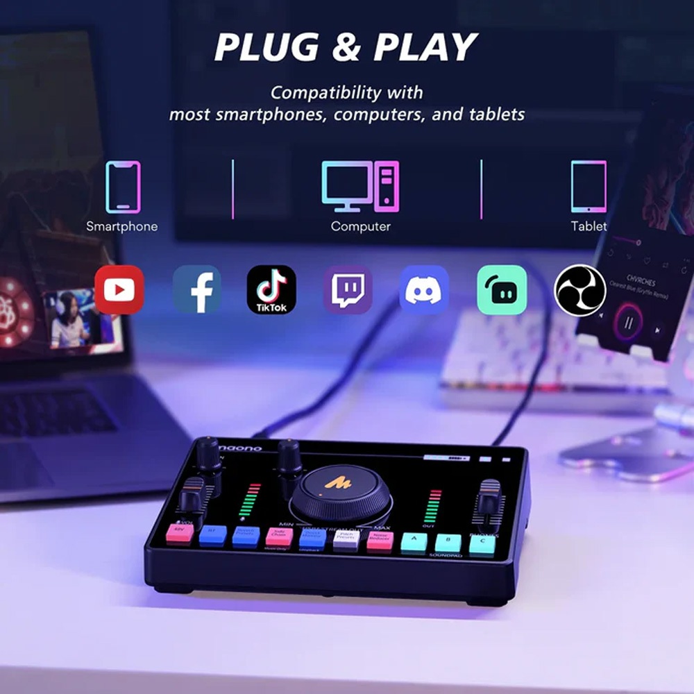 (ส่งด่วนจากไทย) Maono AMC2 NEO / Maono AU-AM200 ประกันศูนย์ไทย 1ปี Maonocaster Podcast Mixer AMC 2 AM 200