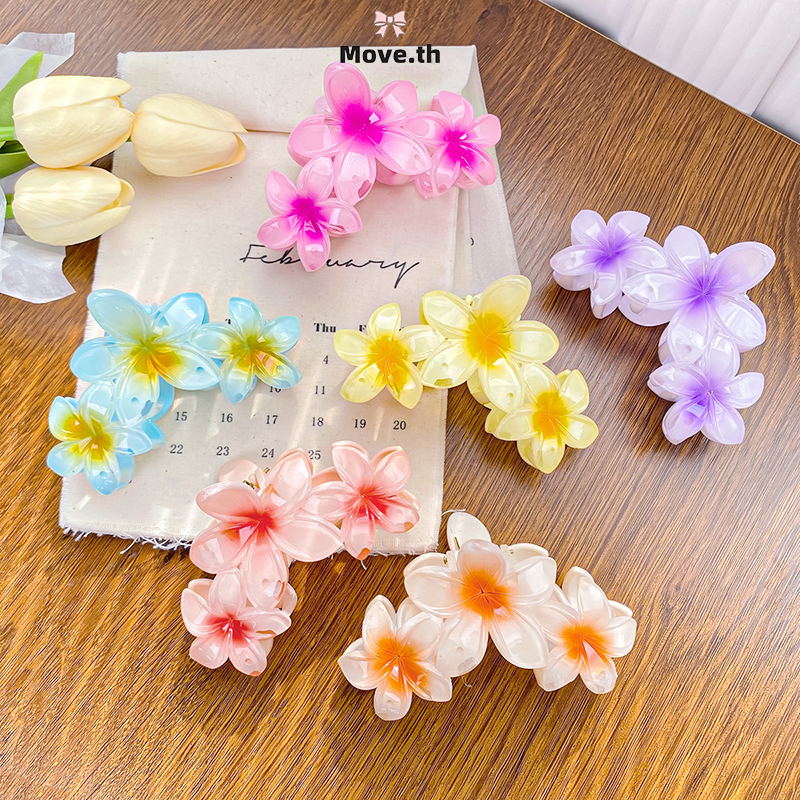 ในไทย-พร้อมส่ง กิ๊บหนีบผมใหญ่ ดอกไม้จับคลิป ที่มีสีสัน Insสไตล์เกาหลี สำหรับผู้หญิง สําหรับมัดผมหางม้า วันหยุดพักผ่อน-Mo