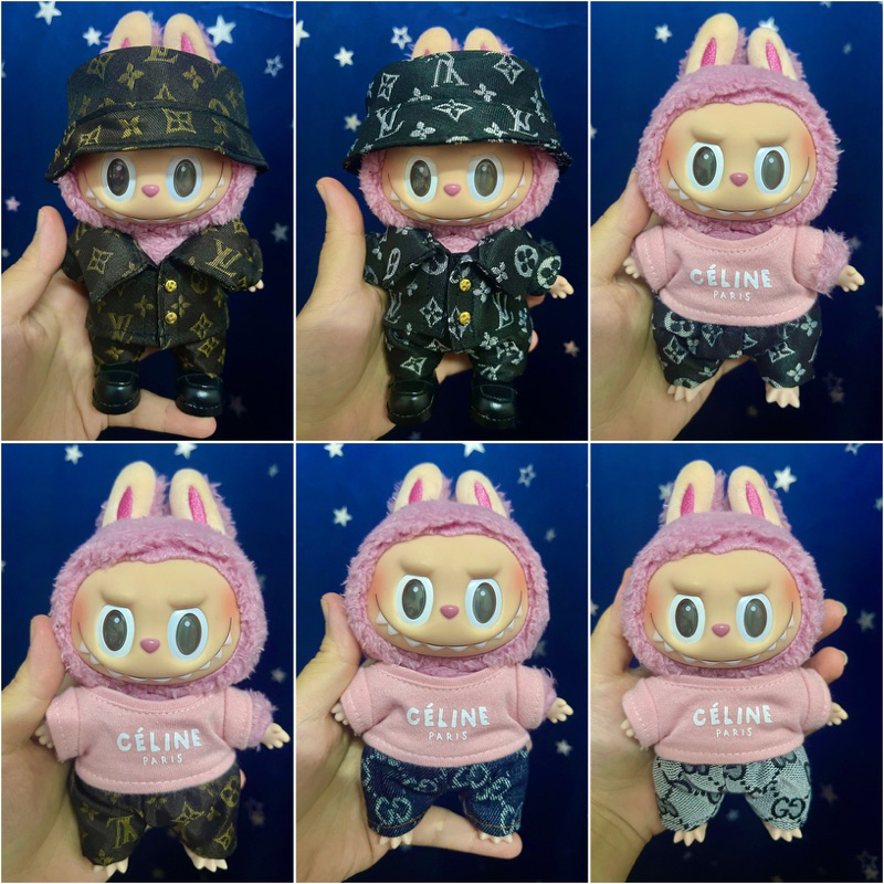 (พร้อมส่ง) ชุด Labubu Macaron 17 cm. เสื้อ กางเกง หมวก
