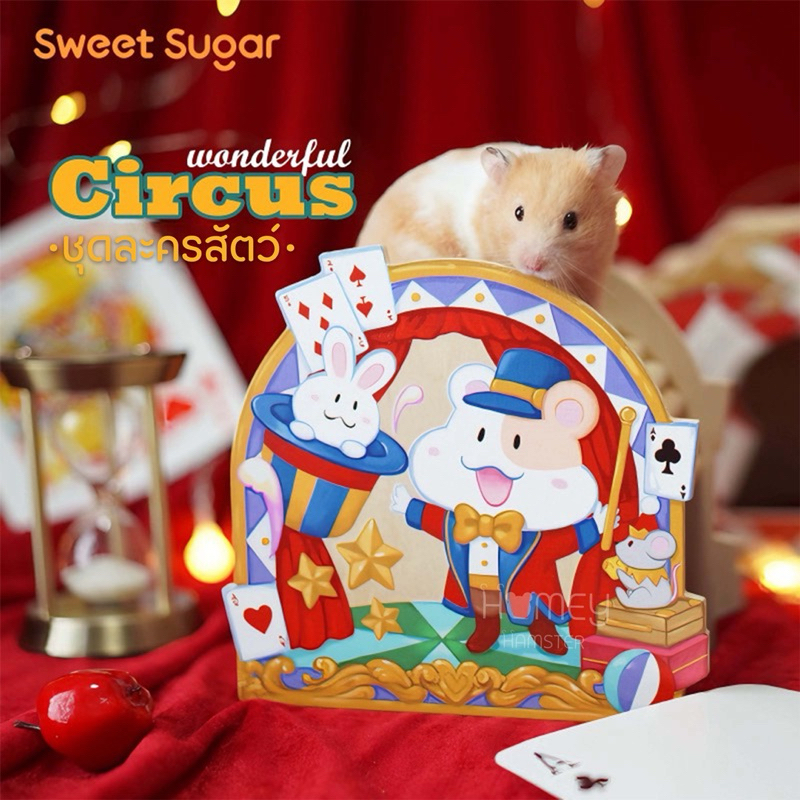 Homey Hamster ของแต่งกรงหนูแฮมสเตอร์ Sweet Sugar บ้านหลบบันได ของเล่น กล่องขุด ท่อมุด โต๊ะไม้ niteangel tafit รองกรง ขนม