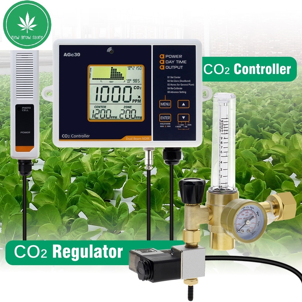 CO2 Controller CO2 Regulator เครื่องวัดและควบคุมก๊าซคาร์บอนไดออกไซด์ ควบคุมก๊าซคาร์บอนสำหรับห้องปลูก