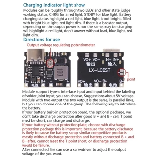 โมดูลชาร์จแบต พร้อม step up ปรับเพิ่มV แบบมีวงจรป้องกัน micro type-C usb สำหรับ แบต 3.7 v 1S ตัดไฟอัตโนมัติ