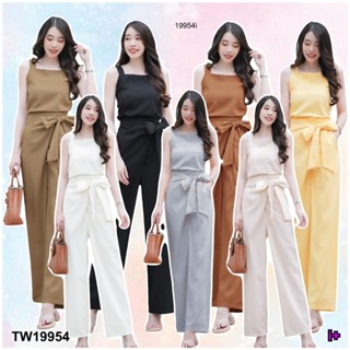 TwinsShopVip💗พร้อมส่ง TW19954 Set 2 ชิ้น เสื้อสายเดี่ยวสายหน…