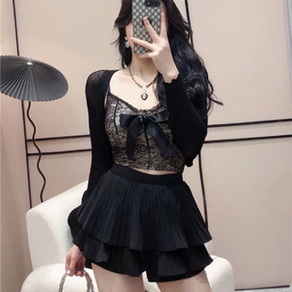 Rosie🍒พร้อมส่ง🍒เสื้อเซ็ท2ชิ้น ชุดsexy ชุดเจ้าหญิง เสื้อสายเดี่ยว+กระโปรงสั้น ชุดไปทะเล มีฟองน้ำ น่ารักเซ็กซี่เบาๆ