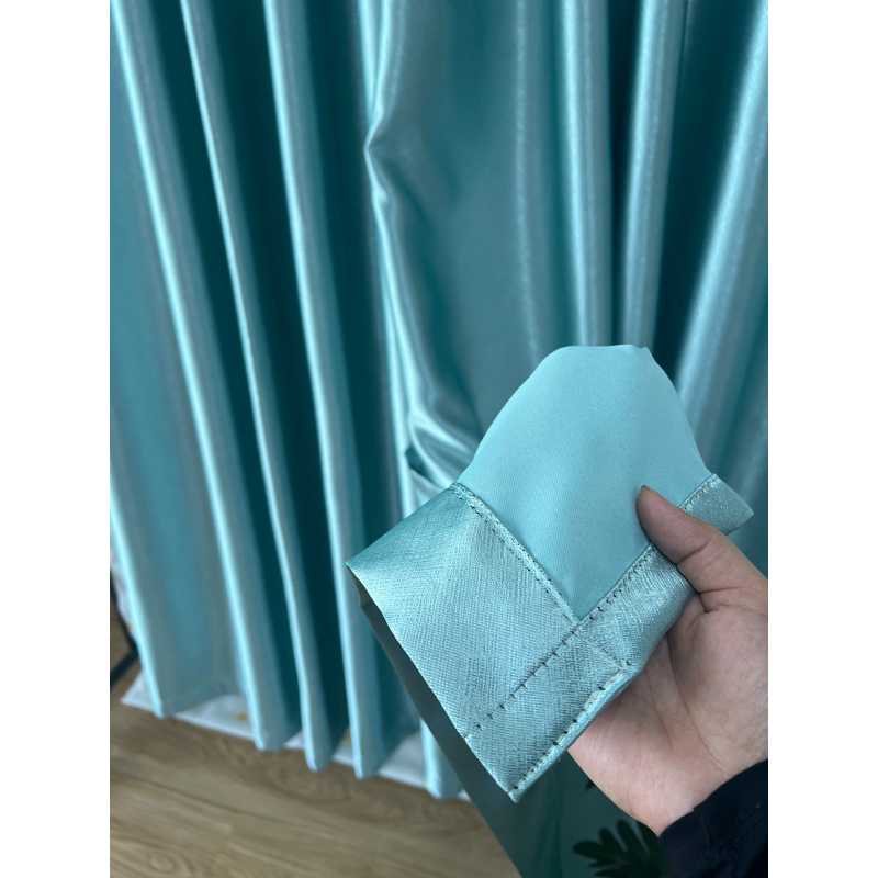 แนะนำ ผ้าม่าน ผ้าม่านสีเขียวมิ้น สีเขียวอมฟ้า ผ้าม่านกันแสง สามารถกันแสงได้ 80% ราคาพิเศษ มีเก็บเงินปลายทาง