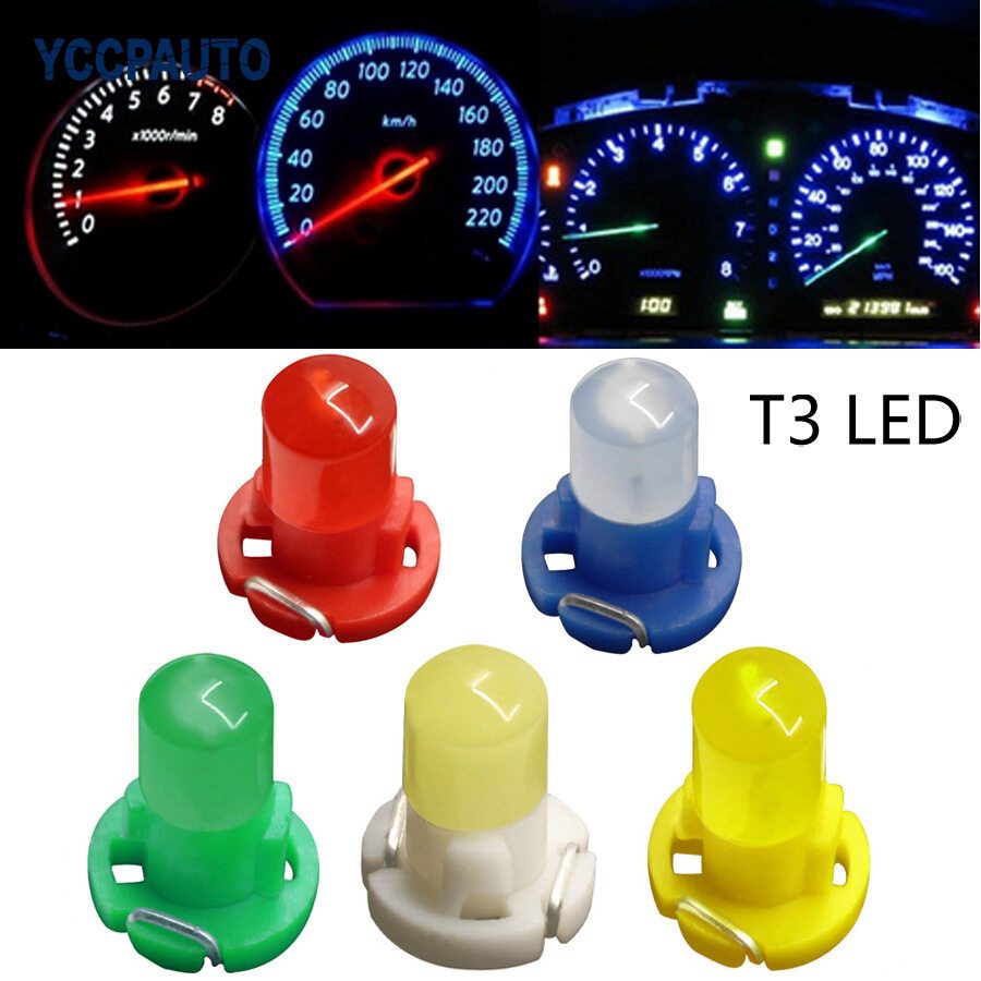 หลอดไฟ AC / หลอดไฟเรือนไมล์ LED T3, T4 สีขาว สีฟ้า สีแดง สีน้ำเงิน สีเขียว สีส้ม 12V
