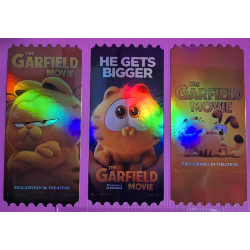 ตั๋ววิบวับ ตั๋วสะสม การ์ฟิลด์ The Garfield Movie 2024 Collectible Ticket แท้จาก SF Garfield The Movie การ์ฟิล กาฟิล
