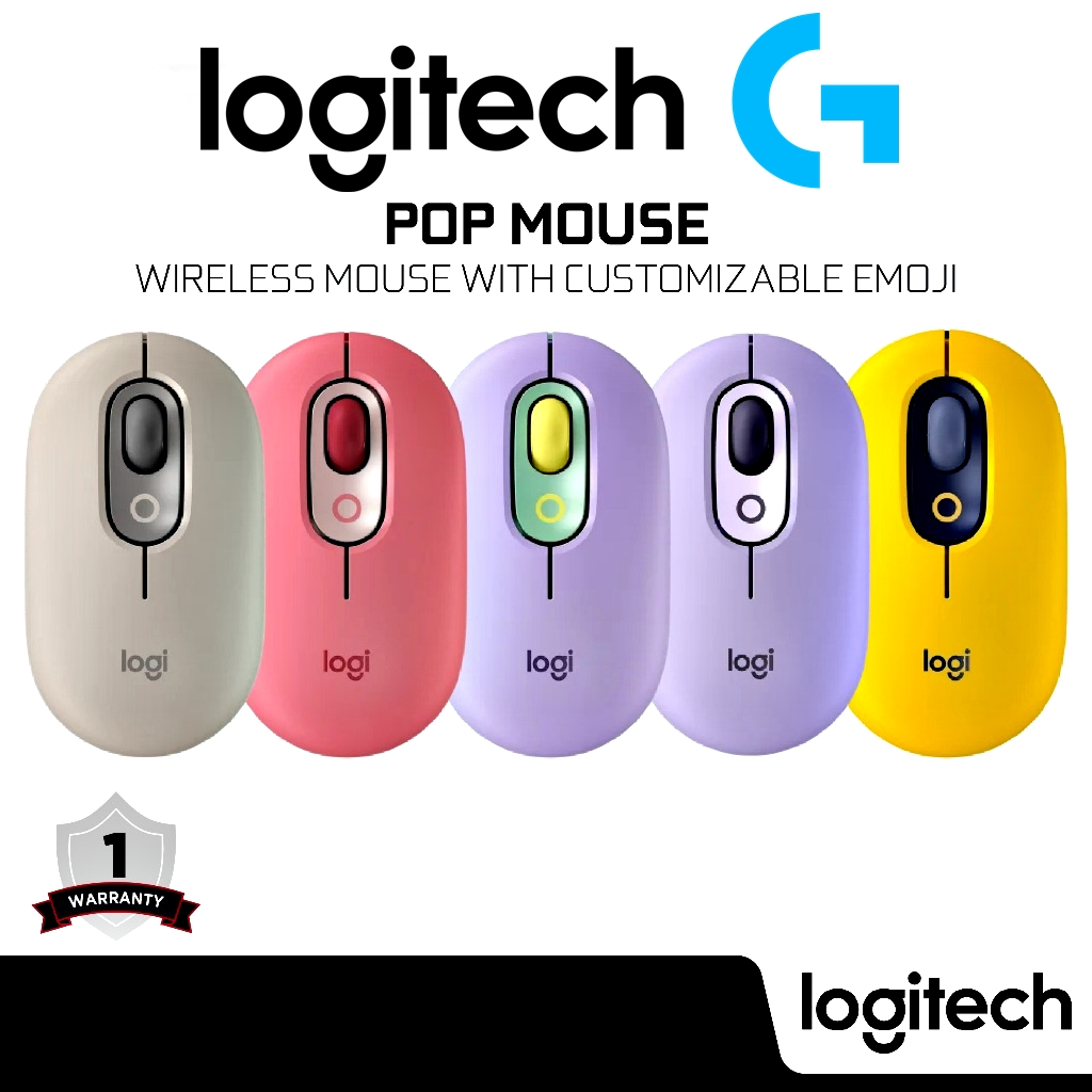 ⚡️เมาส์ไร้สายอิโมจิ⚡️ Logitech POP Mouse Wireless with Emoji ขนาดกระทัดรัด น้ำหนักเบา อิโมจิปรับแต่งได้ ประกัน 1 ปี