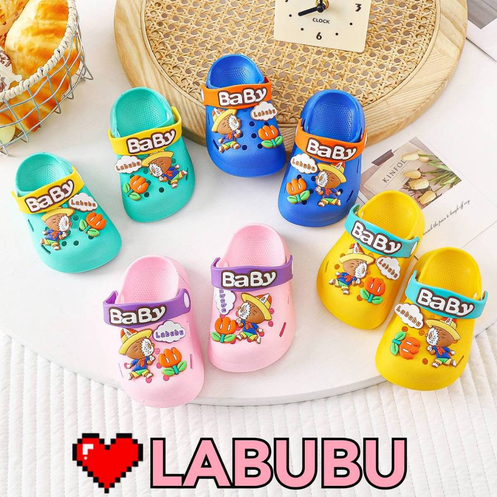 รองเท้ารัดส้นเด็ก LABUBU สวมใส่สบาย พื้นมีกันลื่น 🌹🎀
