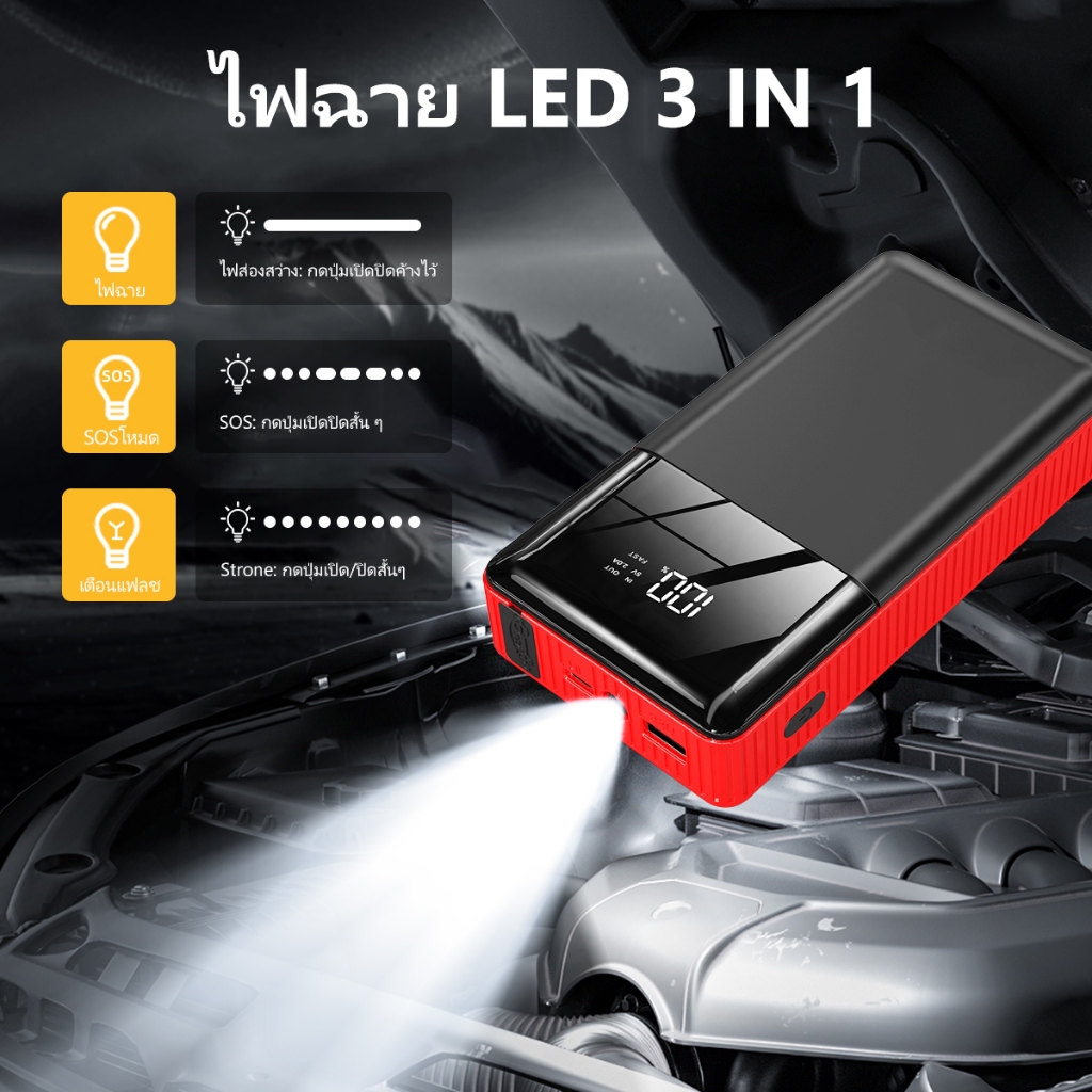 car jump starter จั๊มแบตรถยนต์ จั๊มสตาร์ทรถ 12v จัมสตาร์ รถยนต์ จั๊มสตาร์ท รถยนต์ 12v เครื่องจั้มแบต