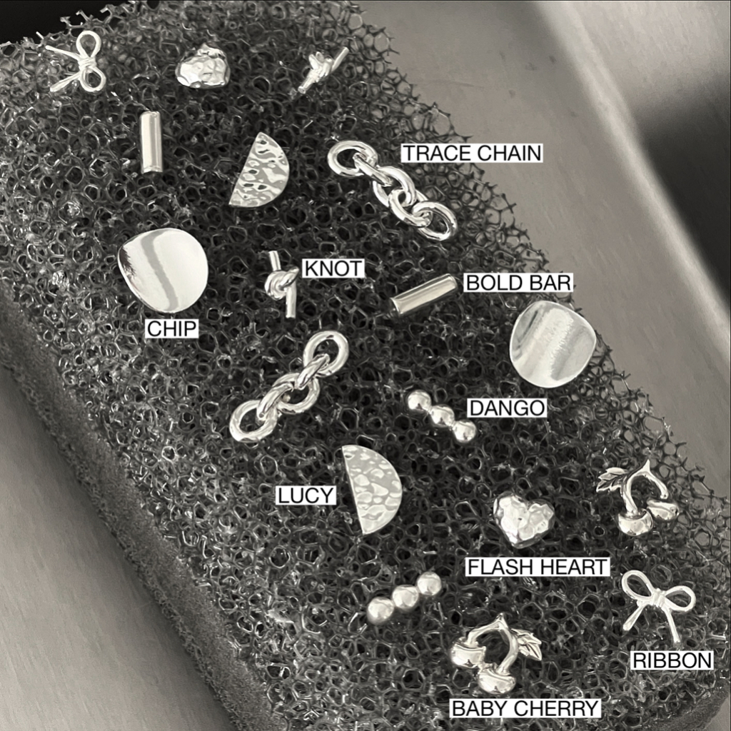 (stud earrings) : SILVER925 STUD EARRINGS | ต่างหูปักก้านเงินแท้ ต่างหูเงินแท้ (ราคาต่อคู่)