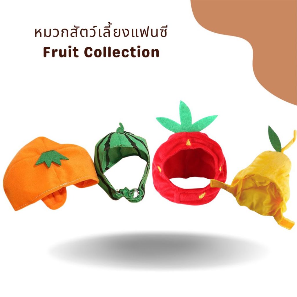 PAW-D หมวกแฟนซีสำหรับสัตว์เลี้ยง: คอลเลคชั่นผลไม้สดใส 🍓🍉🍊Fancy Pet Hats: Fruity Fun Collection