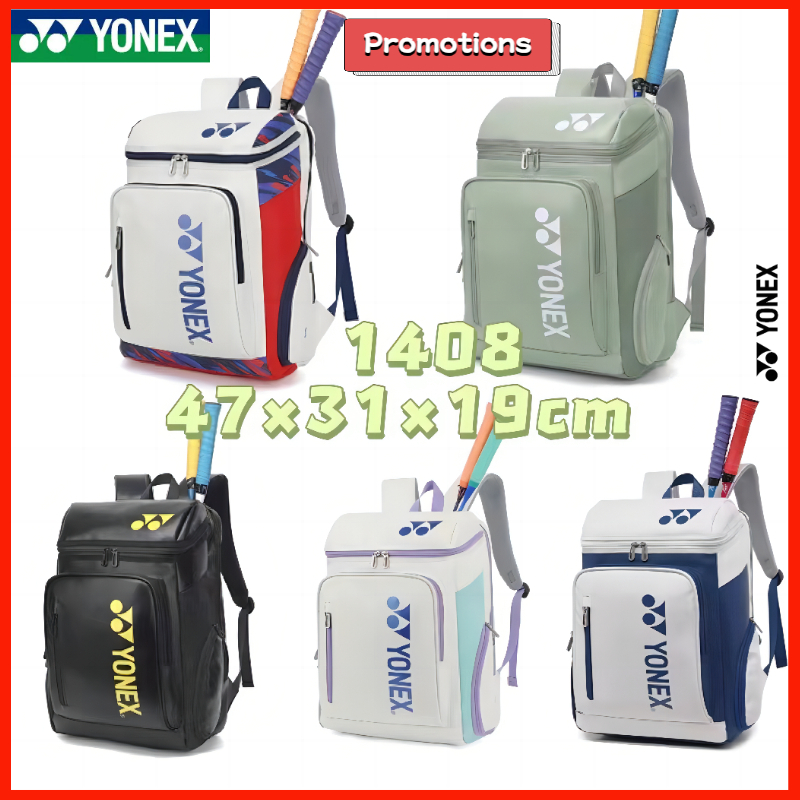 จัดส่งจากกรุงเทพ YONEX แบดมินตันกระเป๋าเป้สะพายหลังกีฬาเทนนิสสำหรับผู้ชายและผู้หญิง