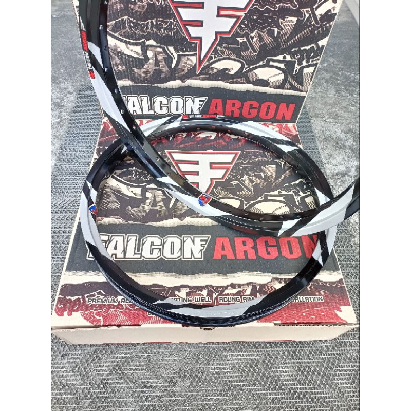วงล้อ FALCON ARGON ทรงเอ สีดำ ลายสายฟ้า 1.4หน้า/หลัง ขอบ17 ขอบล้อ ฟอลค่อน (ราคาต่อคู่)