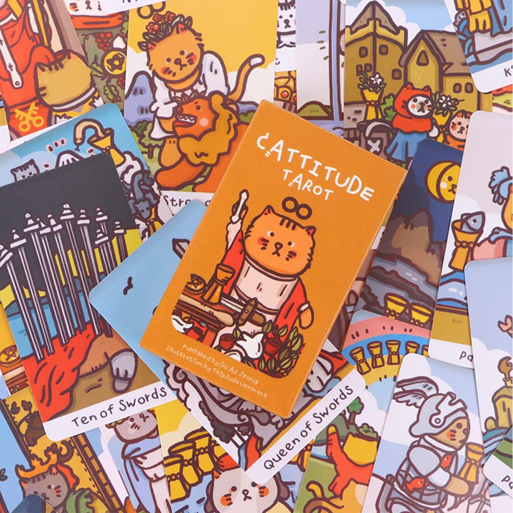 {ไพ่แท้ลิขสิทธิ์} ไพ่ทาโรต์ชุด Cattitude Tarot ไพ่น้องแมวแสนสดใส จากศิลปินคนไทย