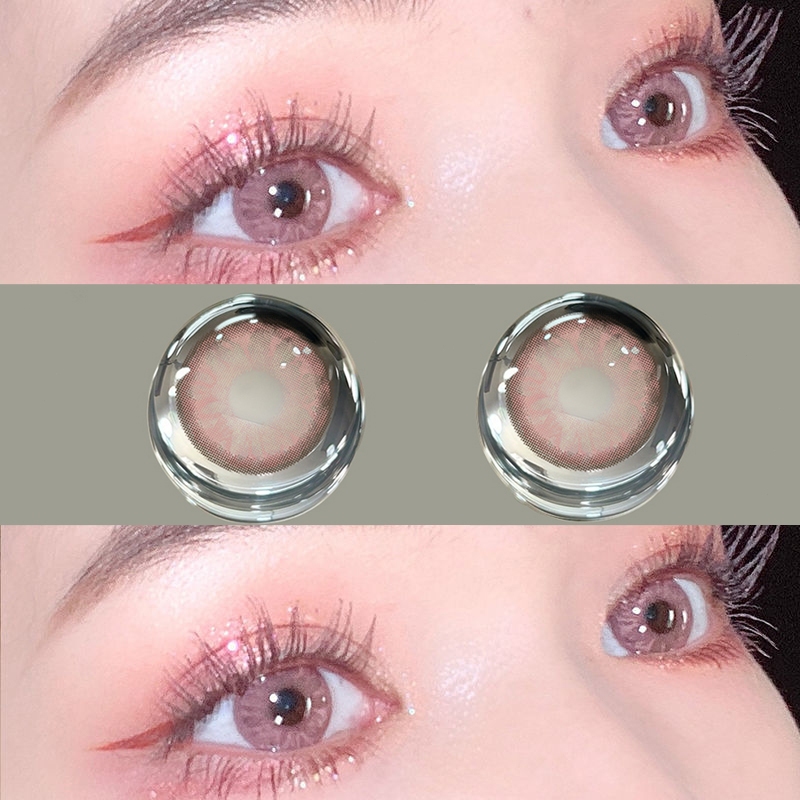 (COD) LensFine GEM series คอนแทคเลนส์สีเส้นผ่านศูนย์กลางเล็ก เลนส์สีชมพูอ่อน DIA: 14.0MM
