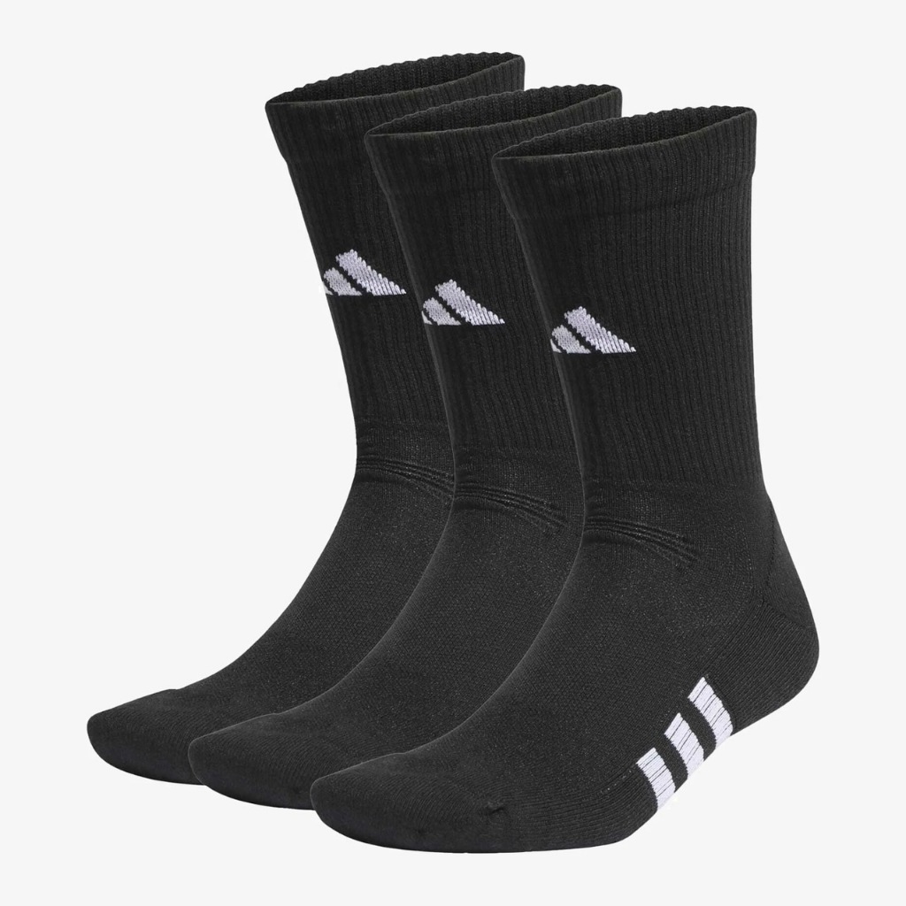 Adidas ถุงเท้า Performance Light Crew Socks 3 Pairs | Black/Black/Black ( IC9515 )