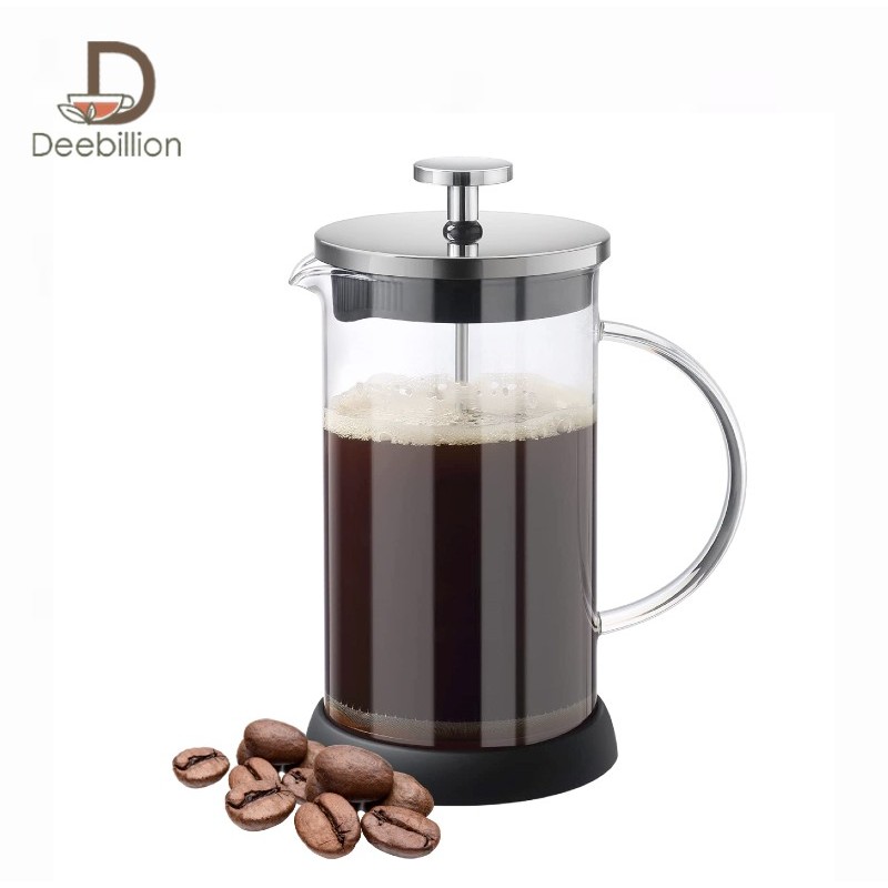 เหยือกชงกาแฟ ที่ชงชา French Press 350ml 600ml 800ml 1000ml สำหรับชงกาแฟ ชงชา ทานเอง วัสดุสแตนเลส304 Deebillion