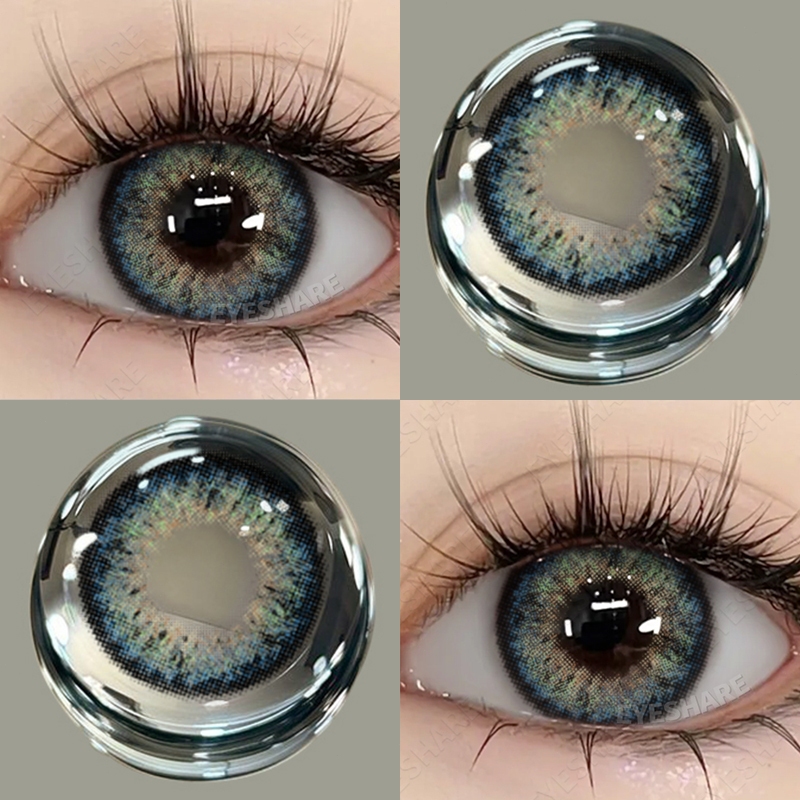 (COD) LENSFINE คอนแทคเลนส์สี เลนส์นิ่มสีน้ำเงินเข้มขายดี 1 คู่ ใช้งานรายปี ส่งฟรีทั่วร้าน