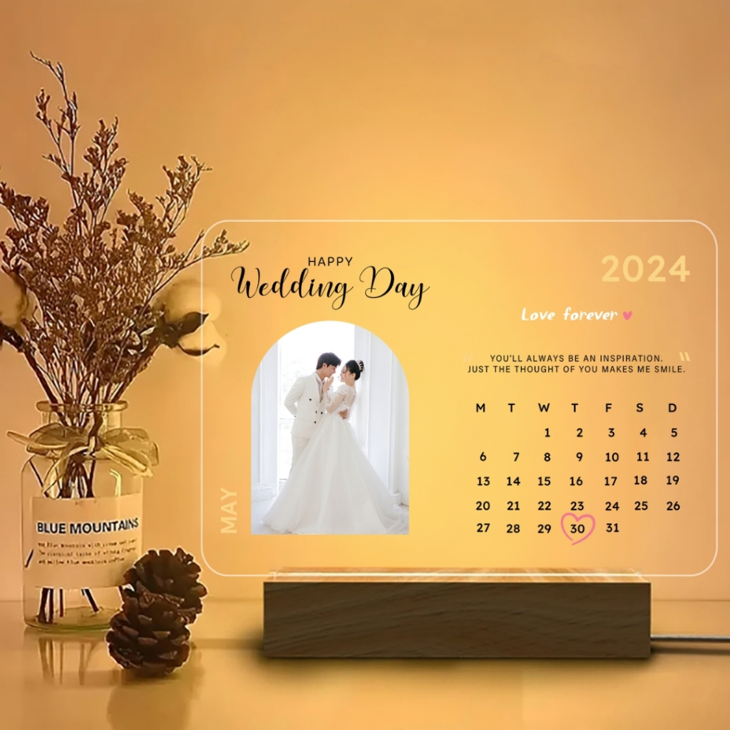 Happylife Our Anniversary โคมไฟ รูปแบบปฎิทินตามเทศกาลt ของขวัญวันเกิด ของขวัญให้แฟน แต่งงาน วันครบรอบ