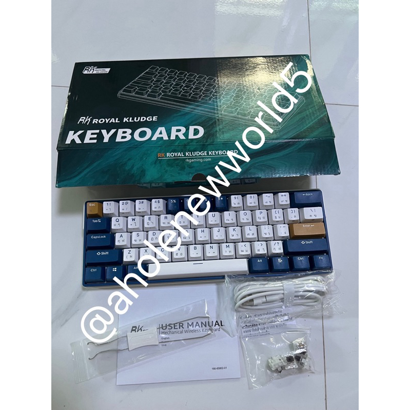 (มือสอง) คีย์บอร์ดไร้สาย Royal Kludge RK61 Plus Hotswap RGB Wireless 3 Mode 2.4g Bluetooth Mechanica
