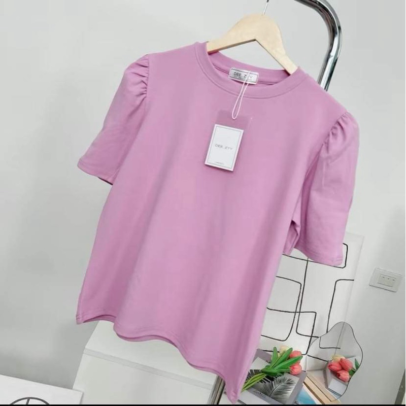 D046เสื้อยืดคอกลมแขนตุ๊กตา