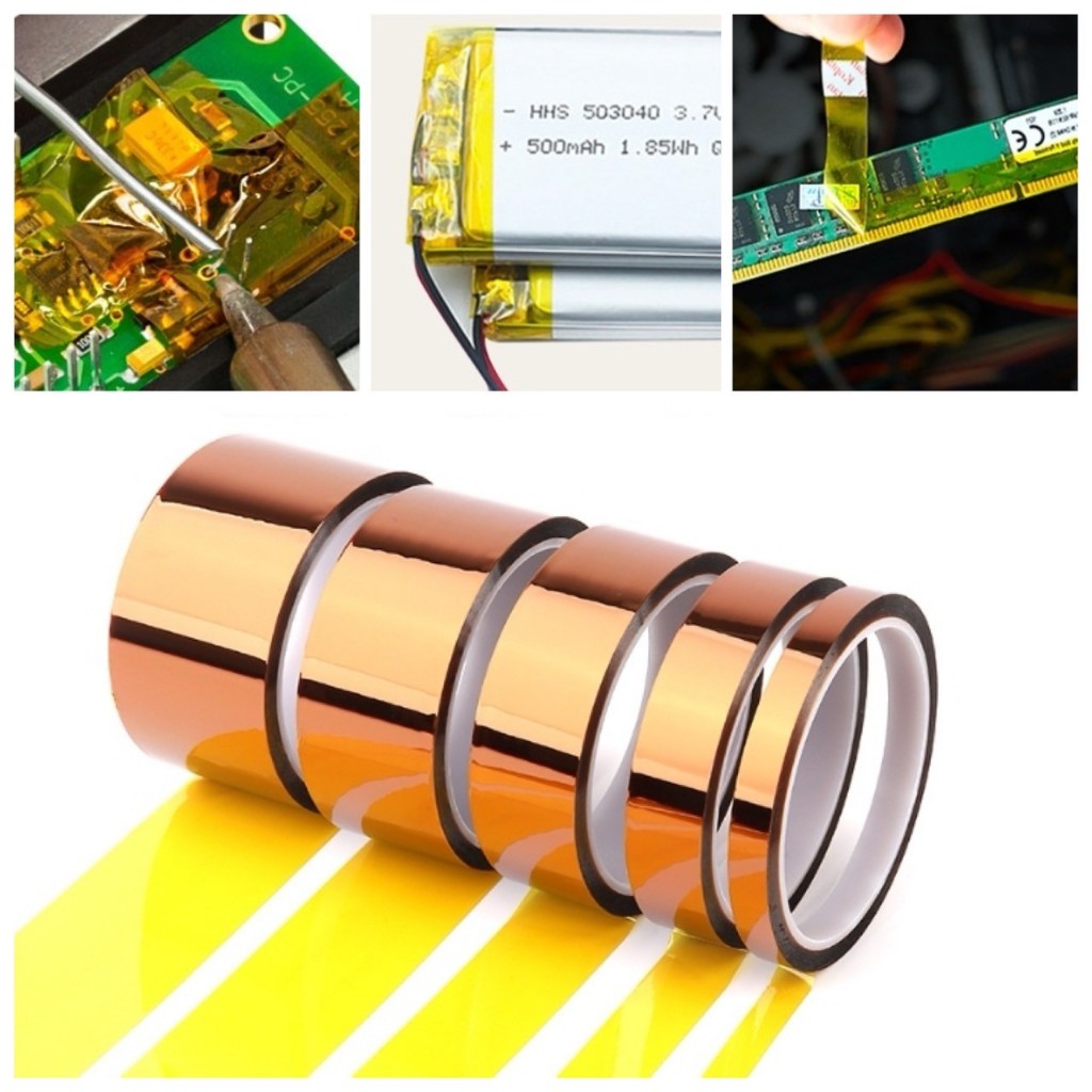 🌈 เทปฉนวน ทนความร้อน Kapton Tape Polyimide โพลิเอไมด์ ยาว 33 เมตร รุ่นอัพเกรด วัสดุ PI ทนอุณหภูมิสูง 260 องศา 🌈